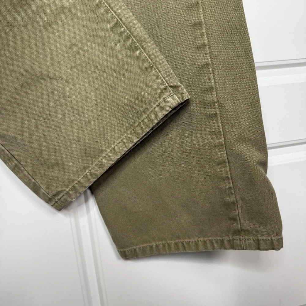 OOBE Brand Straight Leg Pants Mens 34/28.5 Olive Green Khaki Canvas Workwear